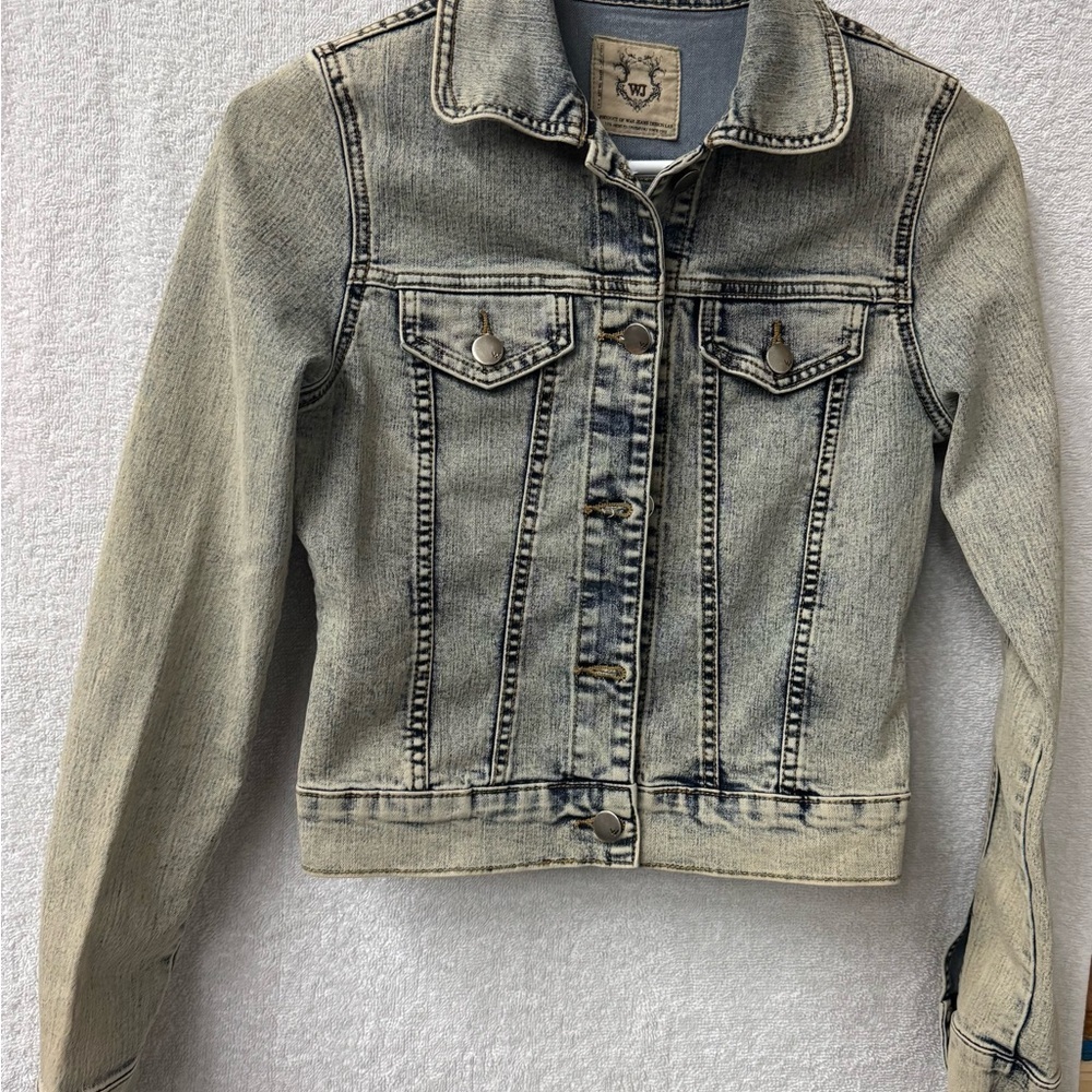 Wax jeans Denim Jacket with Button Closure Sz S - Picture 2 of 4